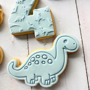Dinosaur theme birthday party fondant iced sugar cookies individually wrapped image 17