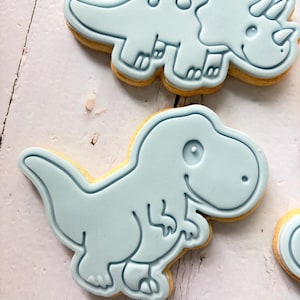 Dinosaur theme birthday party fondant iced sugar cookies individually wrapped image 18