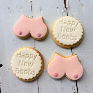 Boob job/ boob/ breast cancer awareness cookies image 1