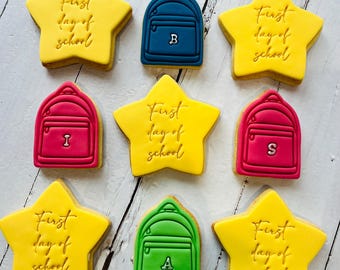 First Day of School Cookies: Apple & Backpack Fondant Biscuits