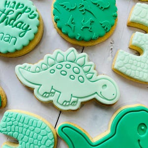Dinosaur theme birthday party fondant iced sugar cookies individually wrapped image 5