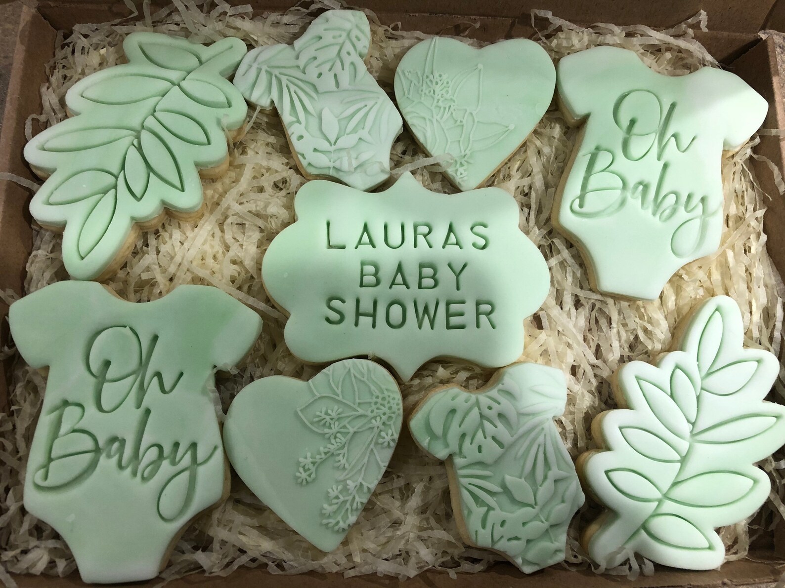 Botanical Themed Baby Shower Postal Letterbox Biscuit Gift Box Etsy UK