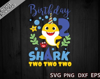 Download Shark Birthday Svg Etsy