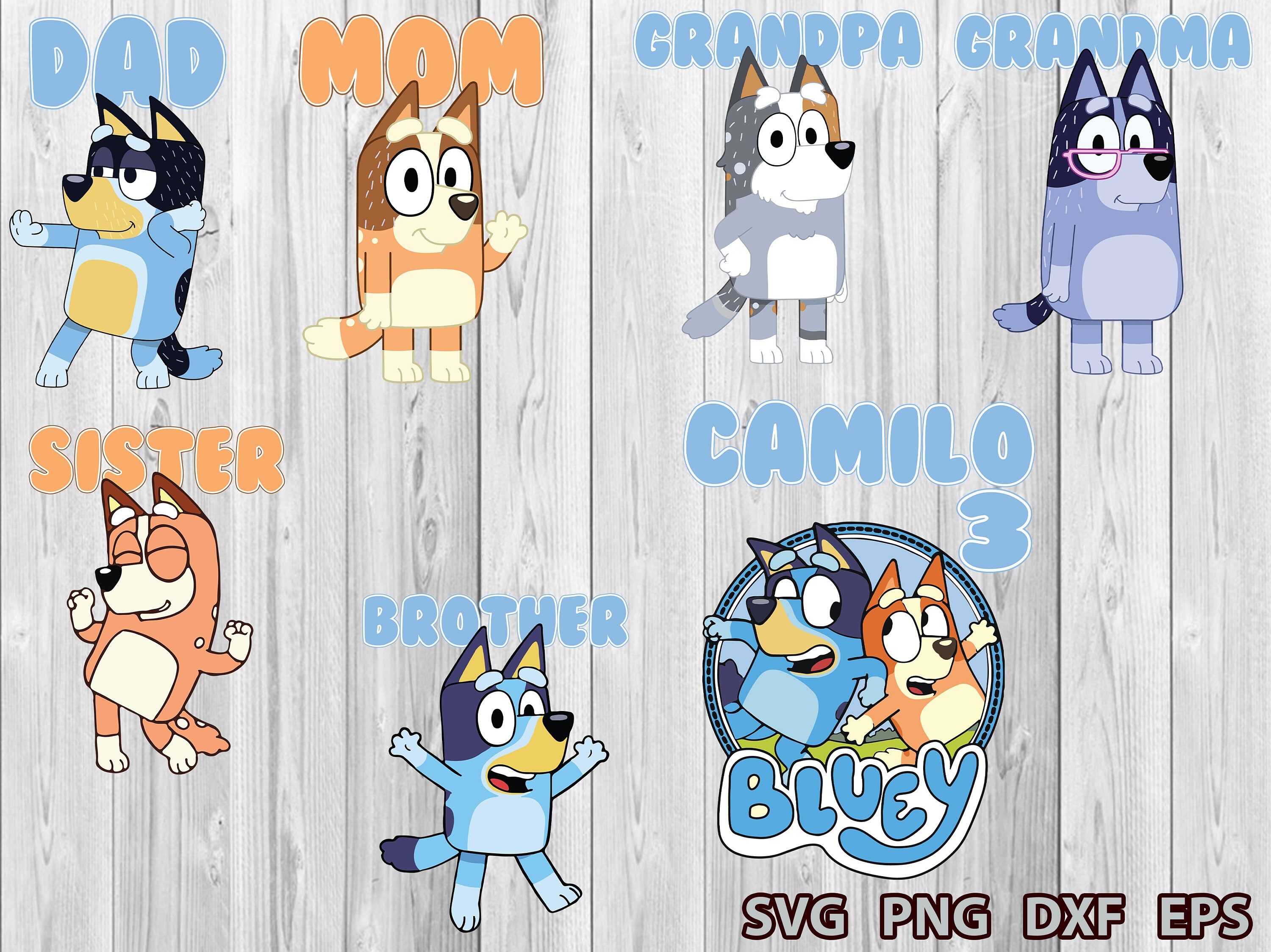 Bluey Birthday Svg Bluey Characters Png Bluey Birthday Svg | Etsy