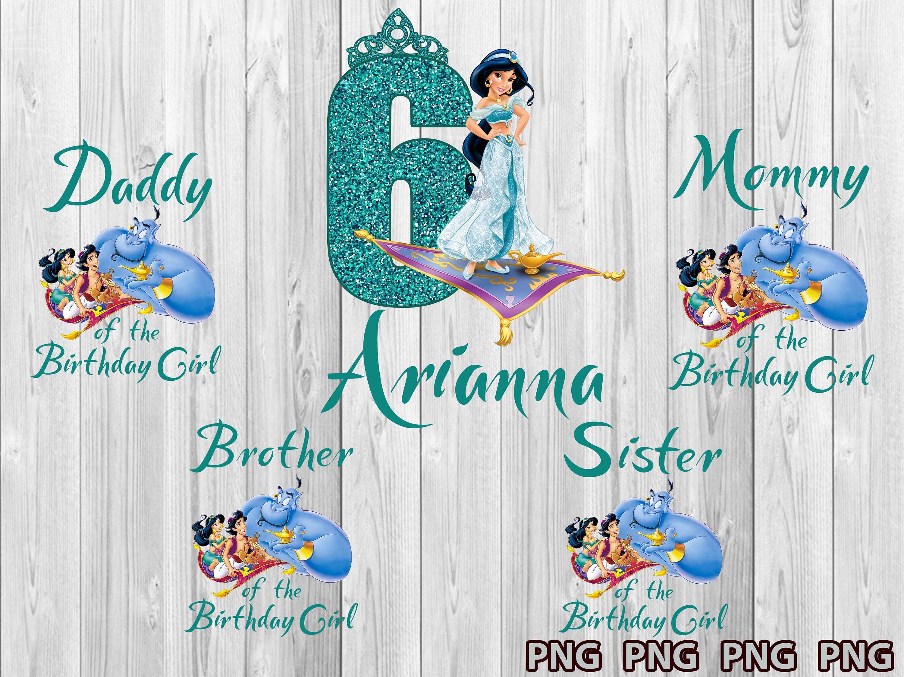 Princess Jasmine Birthday Png Aladdin Birthday Png Princess | Etsy