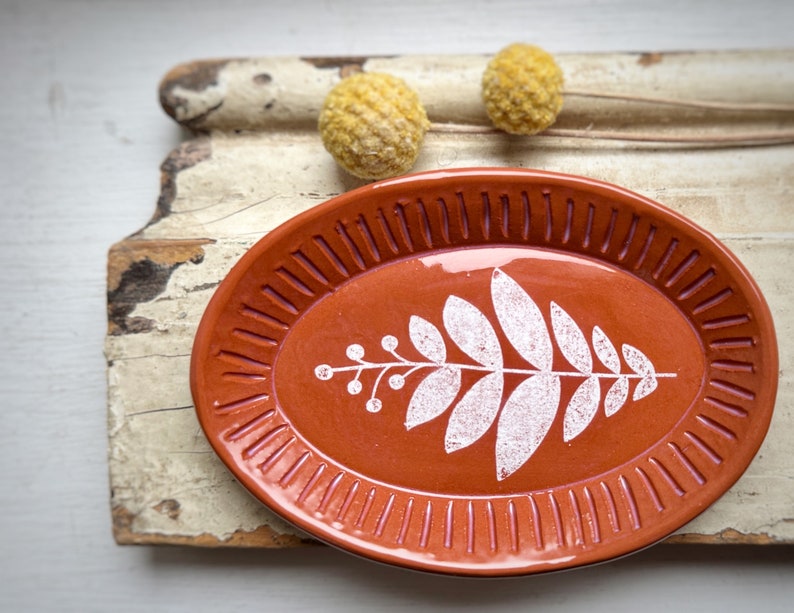 Ceramic Trinket Dish With Botanical Print image 3