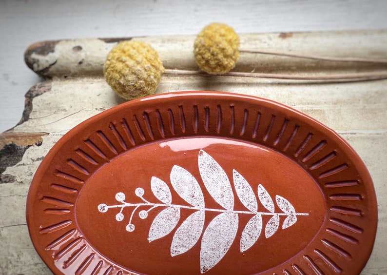 Ceramic Trinket Dish With Botanical Print image 4