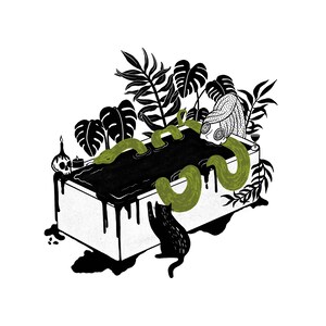 Bathtub Serpent Print | Bathroom art