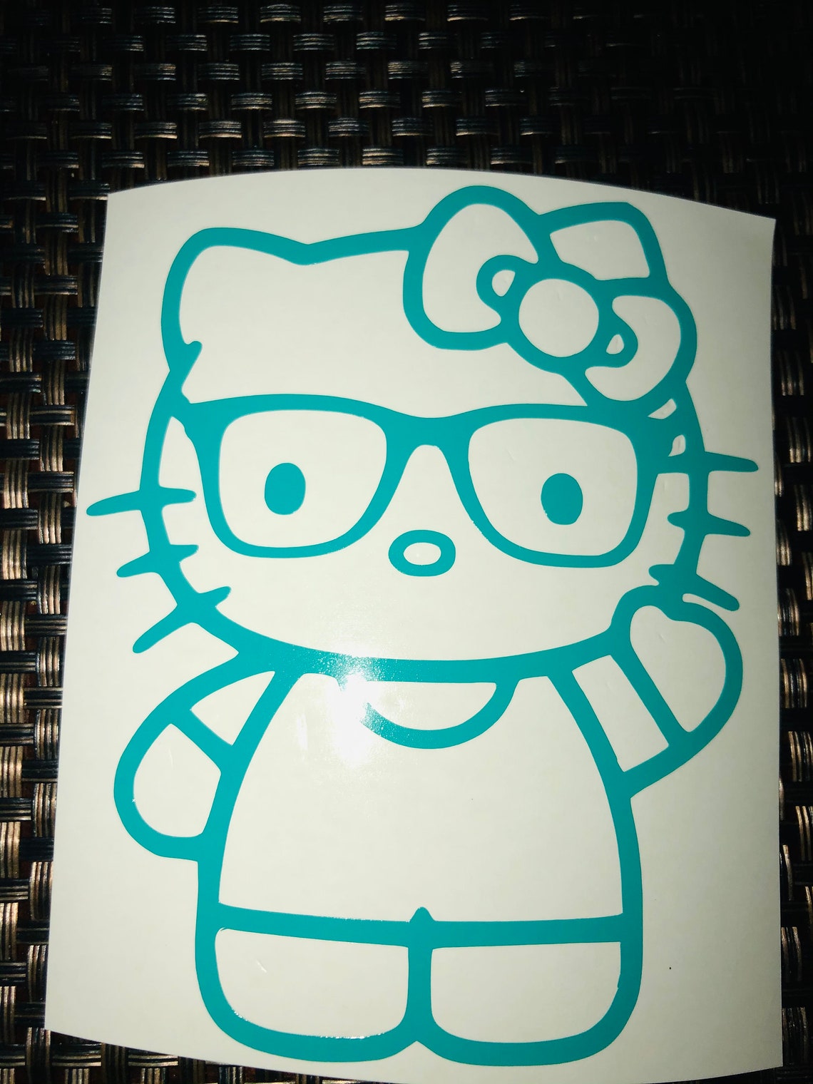 Hello Kitty With Glasses Decal Yeti Decal Hello Kitty Etsy