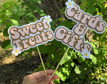 Groovy party picks | Retro party picks | Groovy party signs | Daisy party signs