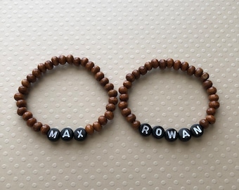 Boys name bracelet | Boys name wood bracelet | Boys bracelet