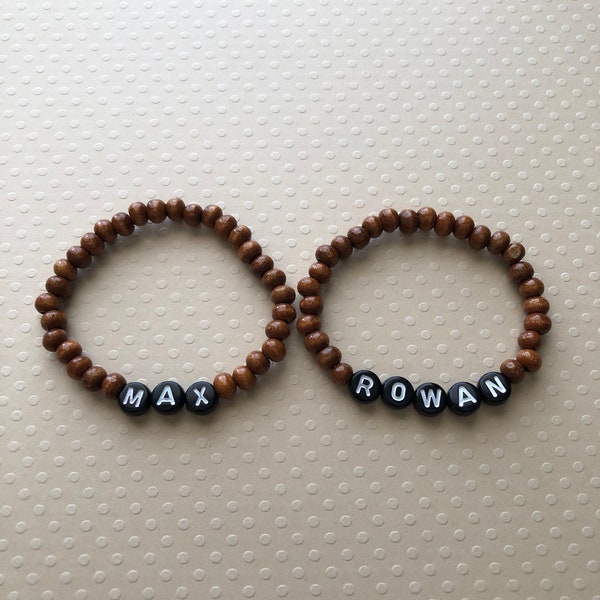 Boys name bracelet | Boys name wood bracelet | Boys bracelet