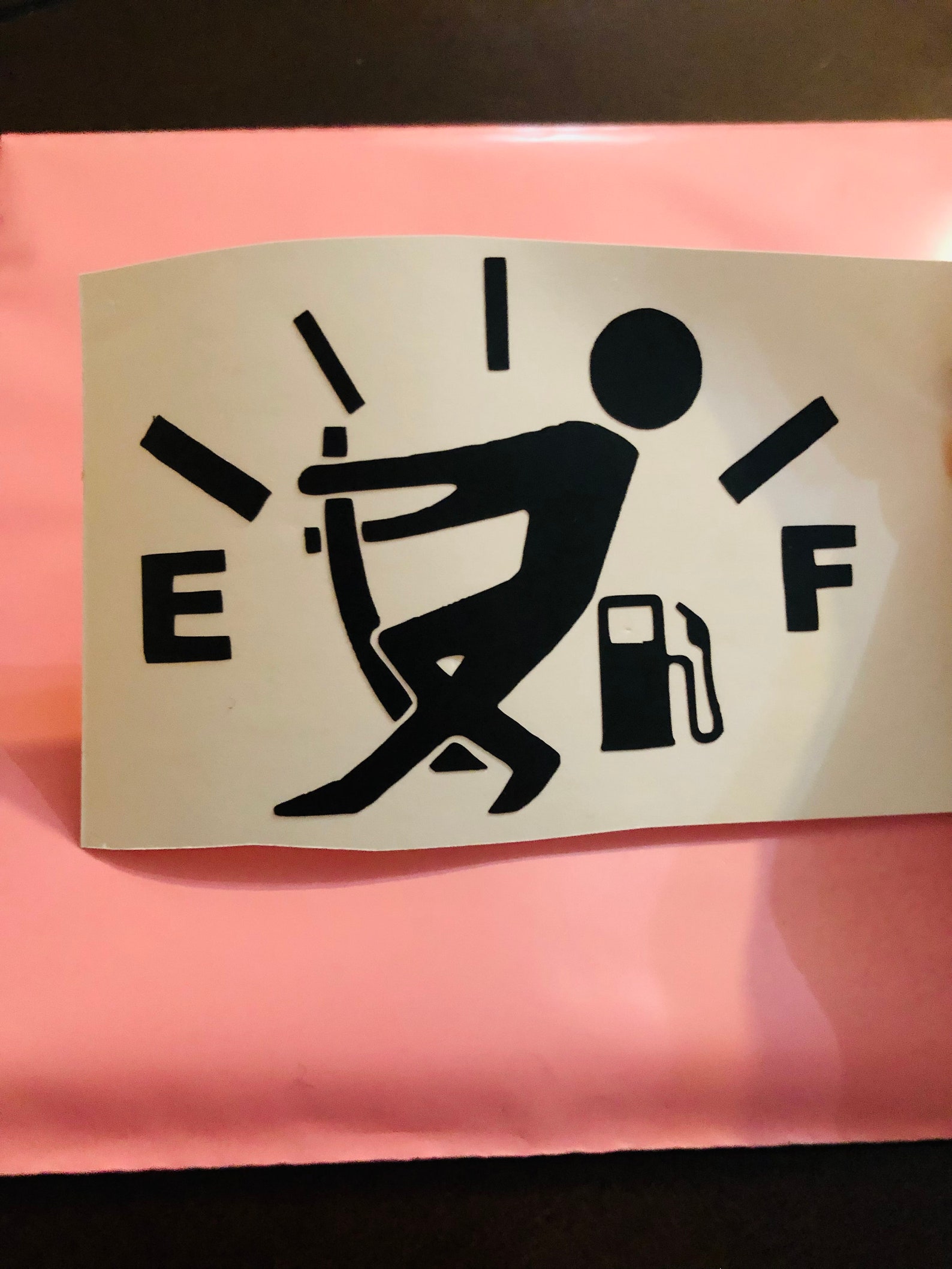 Empty gas stick person decal Funny gas decal Humor empty Etsy