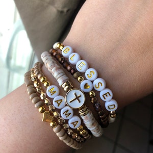 Mama stack bracelet set | Mother’s Day stack bracelet set | Custom name bracelet set