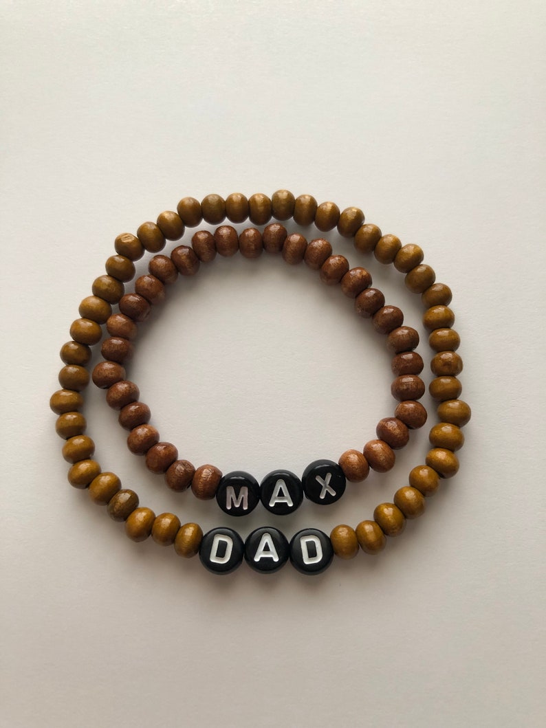 Dad and Me Bracelet Set Dad and Son Matching Bracelets Etsy