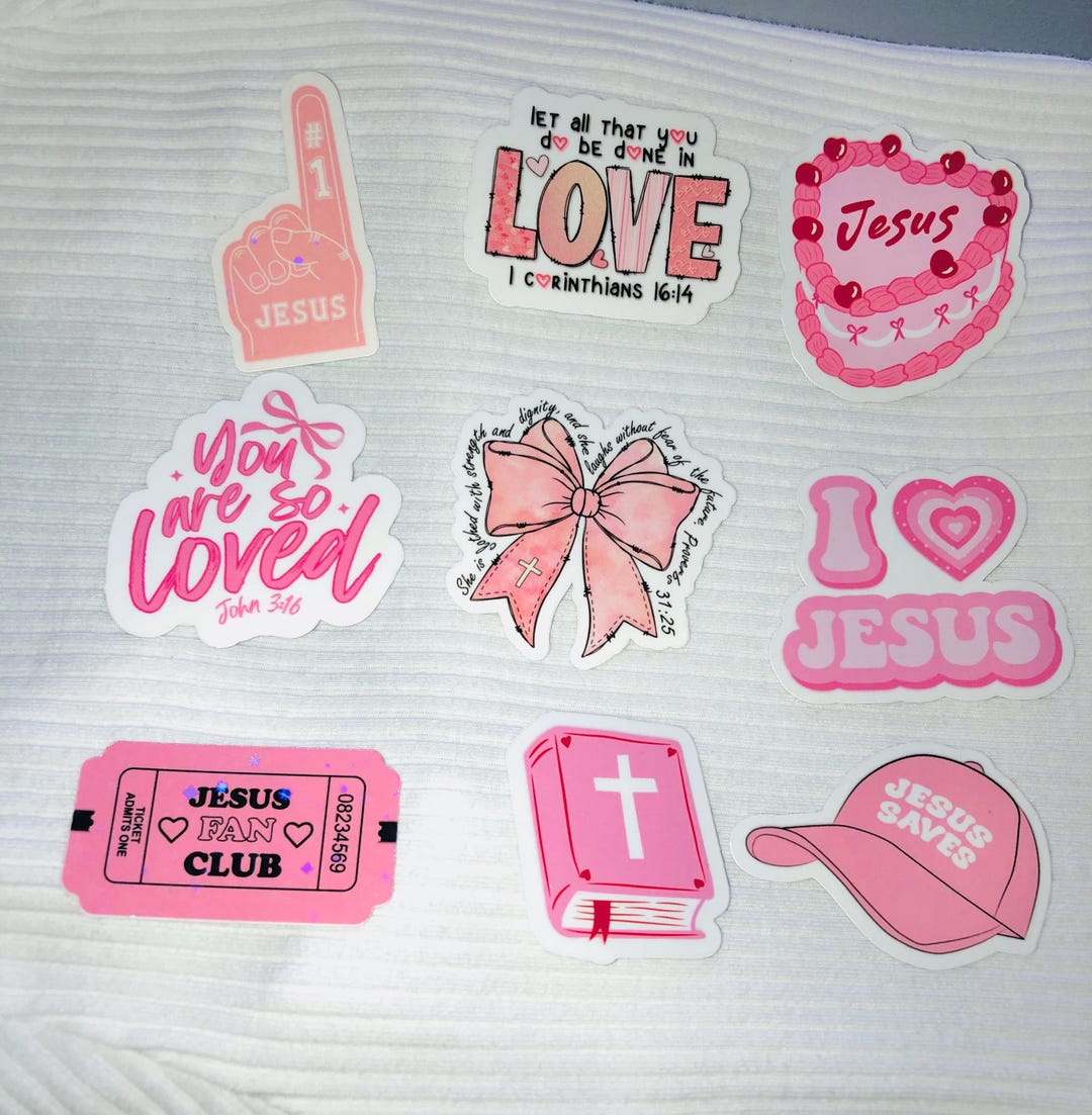 Christian Girlie Stickers | Pink Christian Sticker Pack | Religious ...