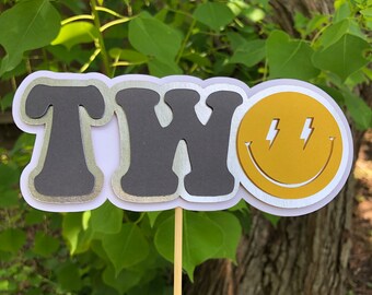 Two cake topper | Second cake topper | Groovy cake topper