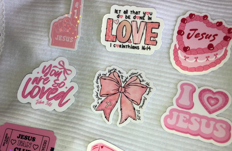 Christian Girlie Stickers | Pink Christian Sticker Pack | Religious ...