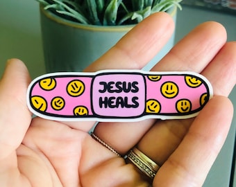 Jesus heals sticker | Jesus sticker | Religious sticker | Faith sticker | Jesus vinyl sticker