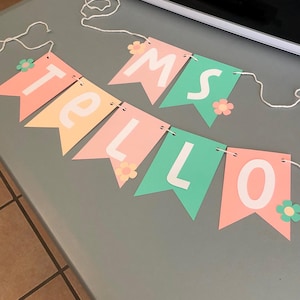 Teacher name banner | Teacher banner | Classroom banner | School banner | Teacher name sign | Cute teacher name banner