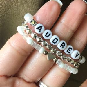 Little girls stack bracelet set | Kids stack bracelet set | Girls name bracelets