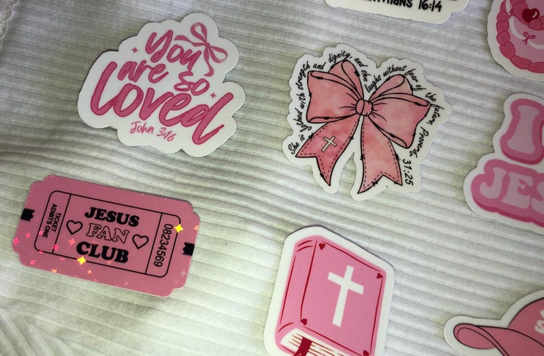 Christian Girlie Stickers | Pink Christian Sticker Pack | Religious ...