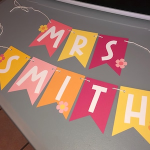 Custom name banner | Custom word banner | Teacher classroom banner | Teacher banner gift | Teacher class name banner