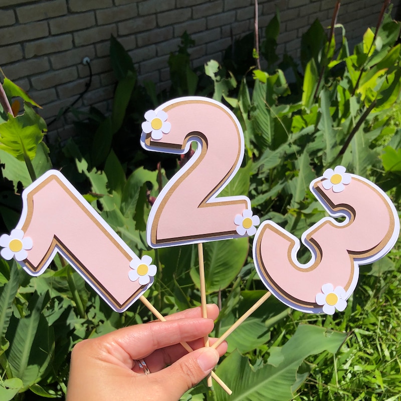 Groovy Number Cake Topper Etsy