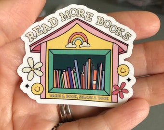 Read more books sticker | Bookish sticker | Bookworm sticker | Bookish cute sticker | Cute book sticker | Trendy book sticker