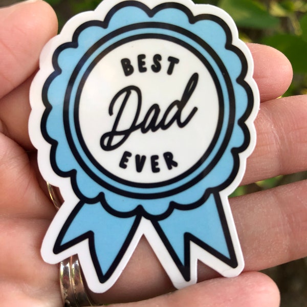 Best dad ever sticker | Father’s Day gift | Best dad ever ribbon sticker | Dad sticker | Gift for dad | Sticker for dad