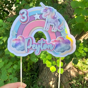 Unicorn cake topper | Cute unicorn cake topper | Rainbow cake topper | Pastel unicorn cake topper | Unicorn party cake decorations