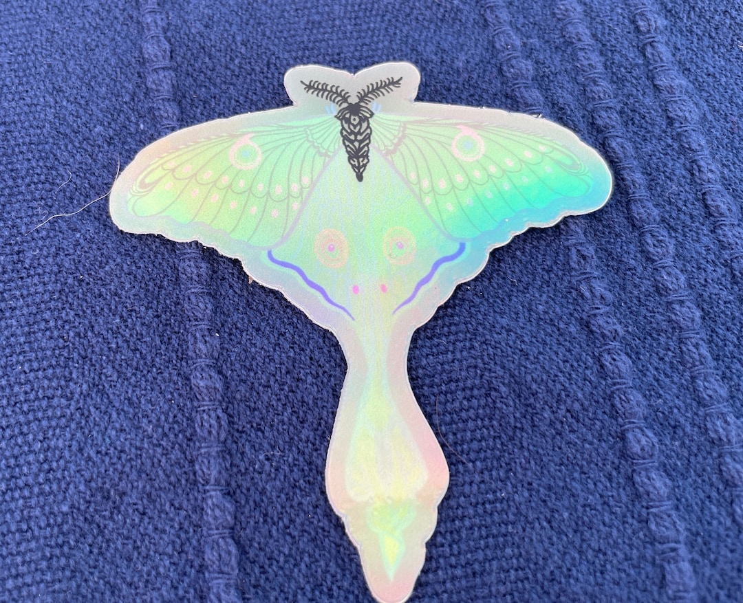 Holographic Luna Moth Vinyl Sticker - Etsy