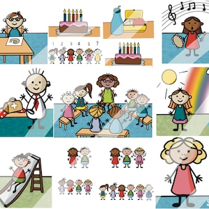 Kindergarten Part 2 15 jepg files on the topic: Working hours, date of birth, illness, playground, lessons, music, Züni, weather