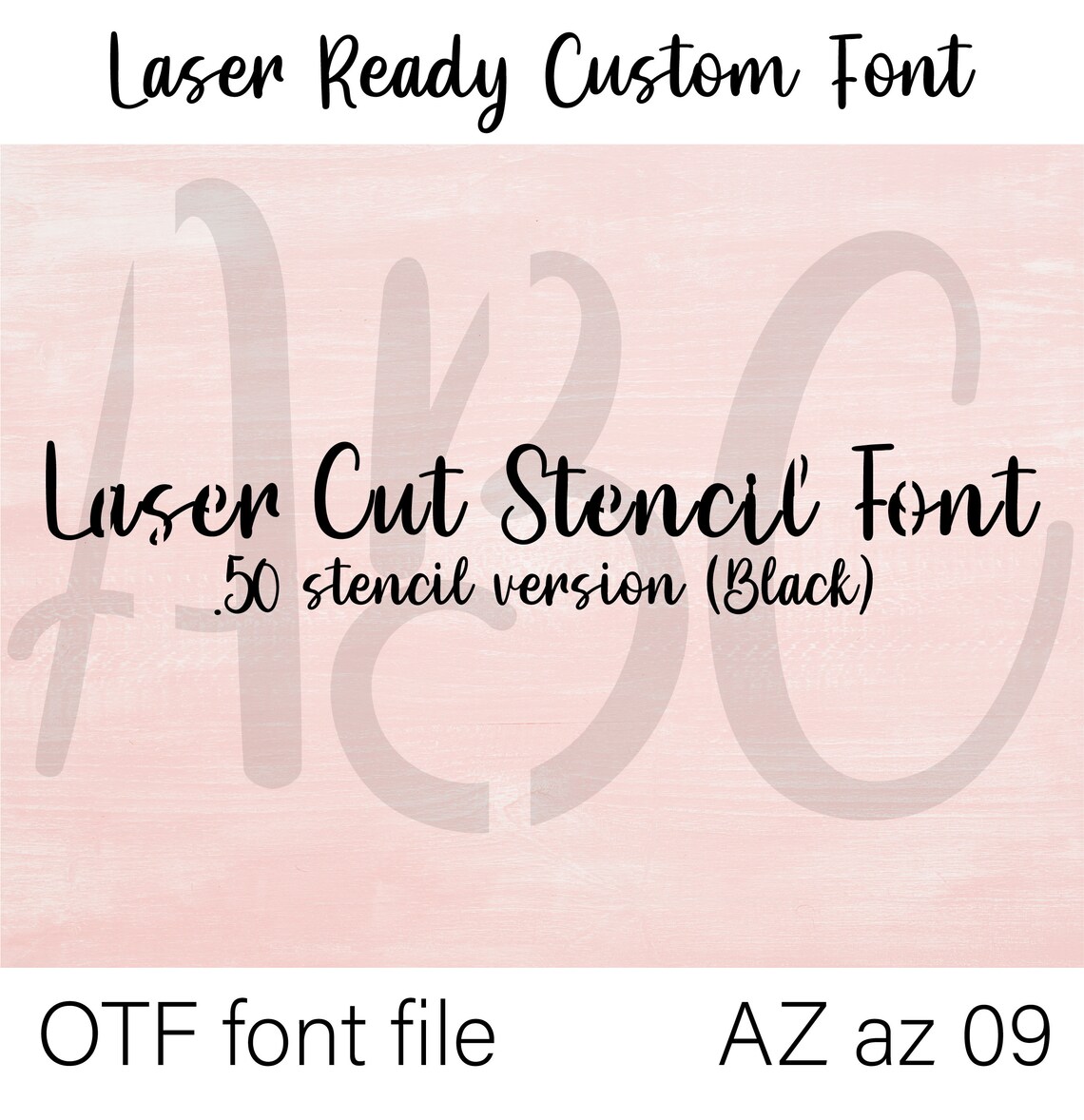 Laser cut ready script styled stencil craft font for clean Etsy