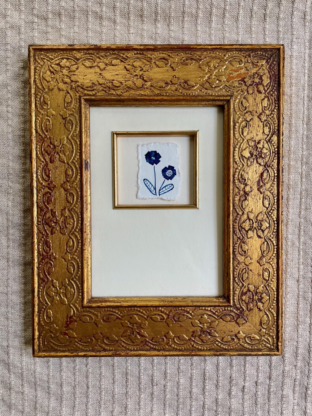 Original Watercolor - Floral Painting - "double Bloom" - Framed Art ...