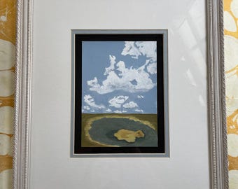 Original Landscape - Gouache Painting - Landscape Painting - "Marsh" - Original Artwork - Framed Art - Original Painting