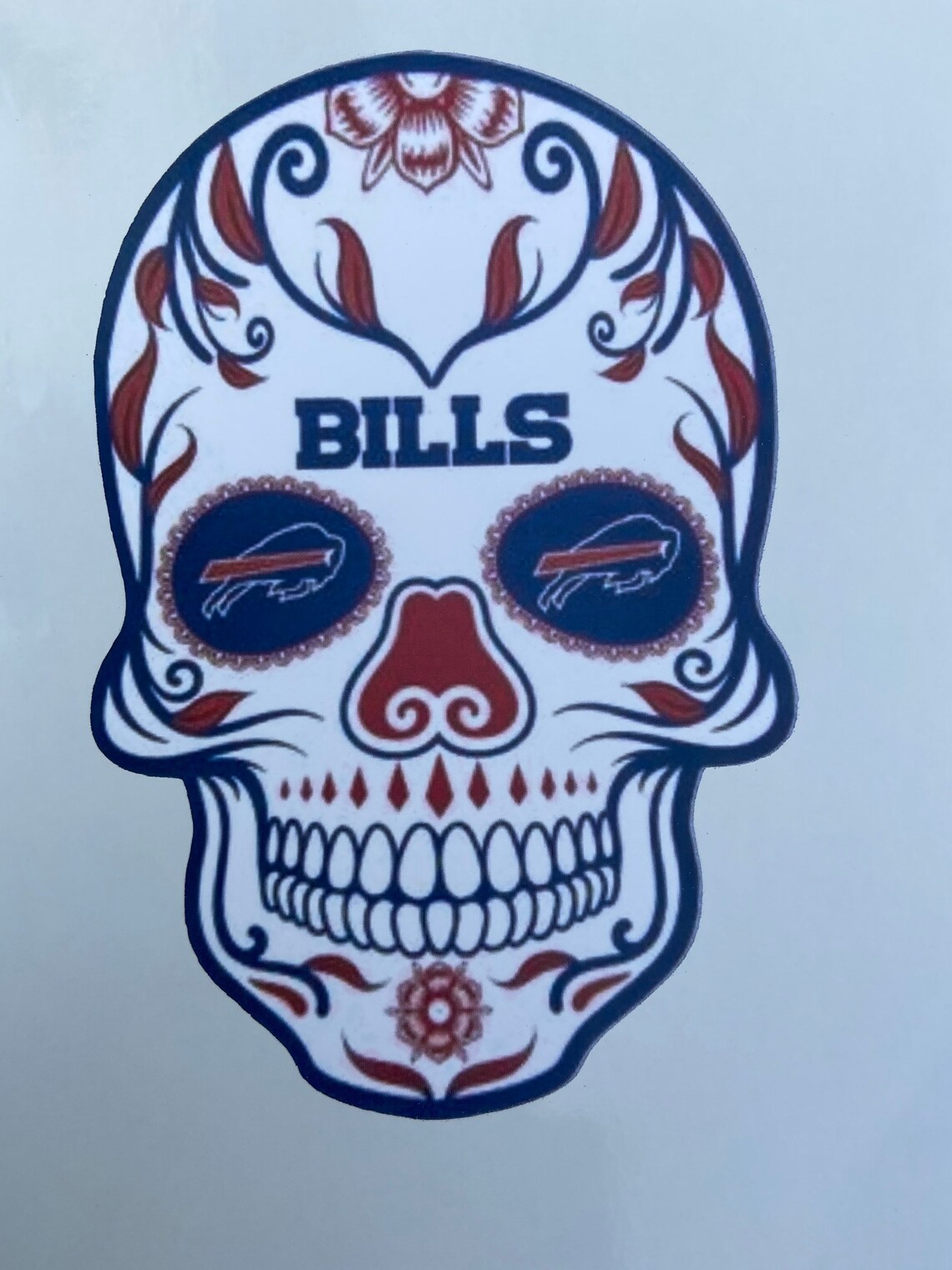 Buffalo Bills Sugar Skull Car Decal Sticker / Day of the Dead | Etsy