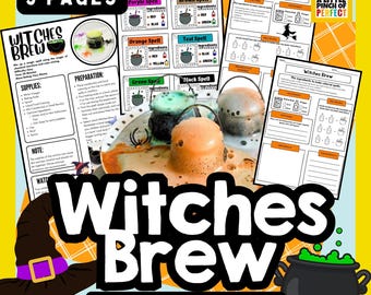 Hexengebräu Wissenschaft Experiment Aktivitätspaket | Halloween-STEM für Kinder | Klassenzimmer oder Homeschool