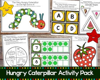Die sehr hungrige Raupe, 100 Seiten Bastelset, Buchstaben, Zahlen, Zählen, Basteln, Homeschool-Aktivitäten für Pre-K und K