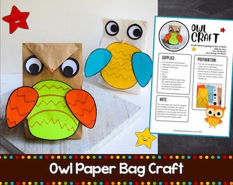 Eulen Craft druckbare Vorlage und Anweisungen