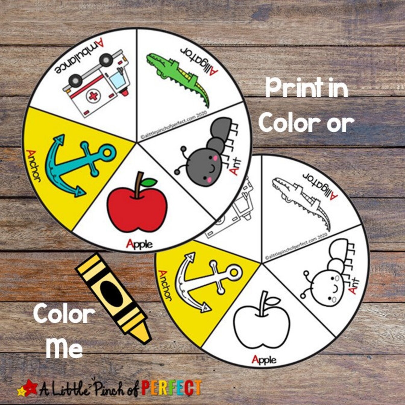 alphabet phonics spinners printable set to learn letters a