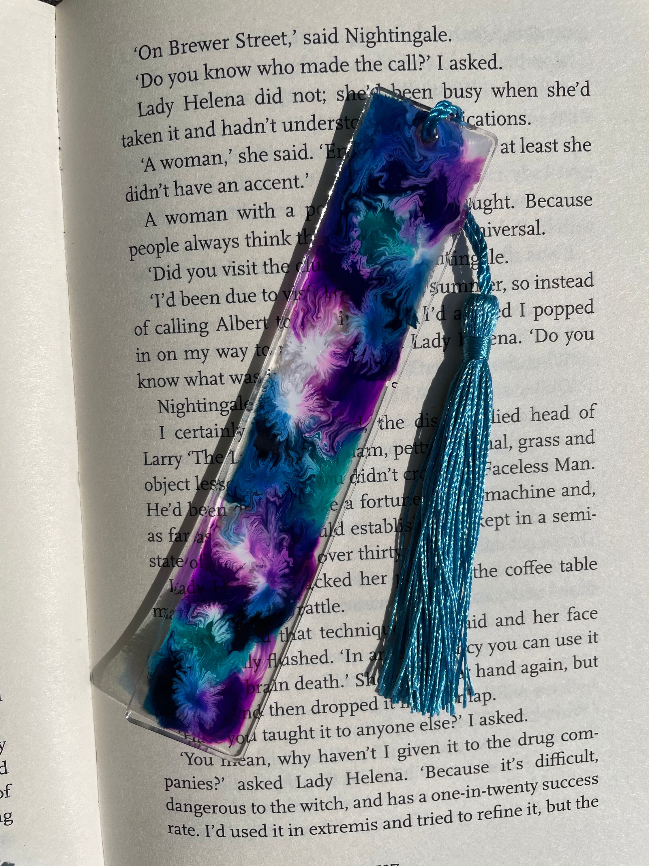 Bookmark Resin bookmark Colourful bookmark Ink bookmark Etsy
