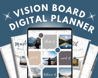 Vision Board Digital Planner + 1600 Digital Stickers