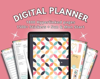 Digital Planner & Digital Stickers, Yearly Calendar, Monthly Calendar, Weekly Planner, Daily Planner, Self Care pages, Goodnotes