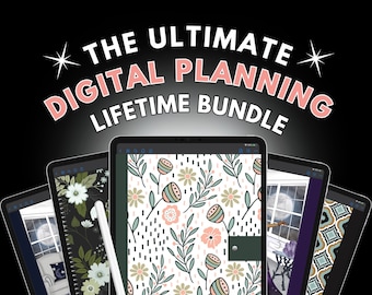 Digital Planner and Digital Sticker Bundle ~ Beginner Friendly ~ Use with Annotation Apps ~ Plan all areas of life ~ Get Organized ~ Goals