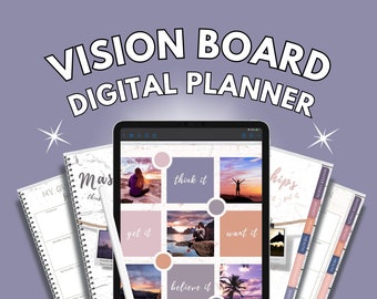 Digital Vision Board ~ Manifestation, Manifest Journal, How to Manifest, Law of Attraction, Vision Board Template, Vision Board Kit, PDF