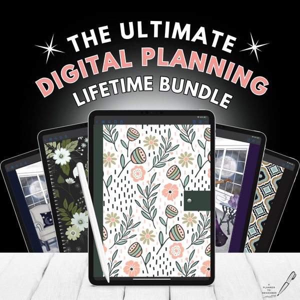 Digital Planner and Digital Sticker Bundle ~ Beginner Friendly ~ Use with Annotation Apps ~ Plan all areas of life ~ Get Organized ~ Goals