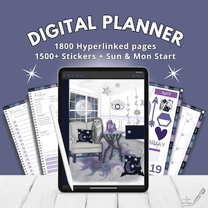 Digital Planner & 1500 Digital Stickers ~ Beginner-Friendly ~ Simple and Uncomplicated ~ Includes all features without the overwhelm