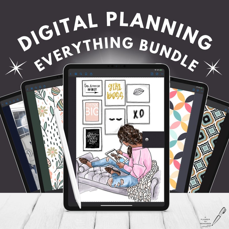 Undated Digital Planner & Digital Sticker Lifetime Bundle ~ ALL current and future products ~ for annotation apps ~ Goodnotes, Notability+ 