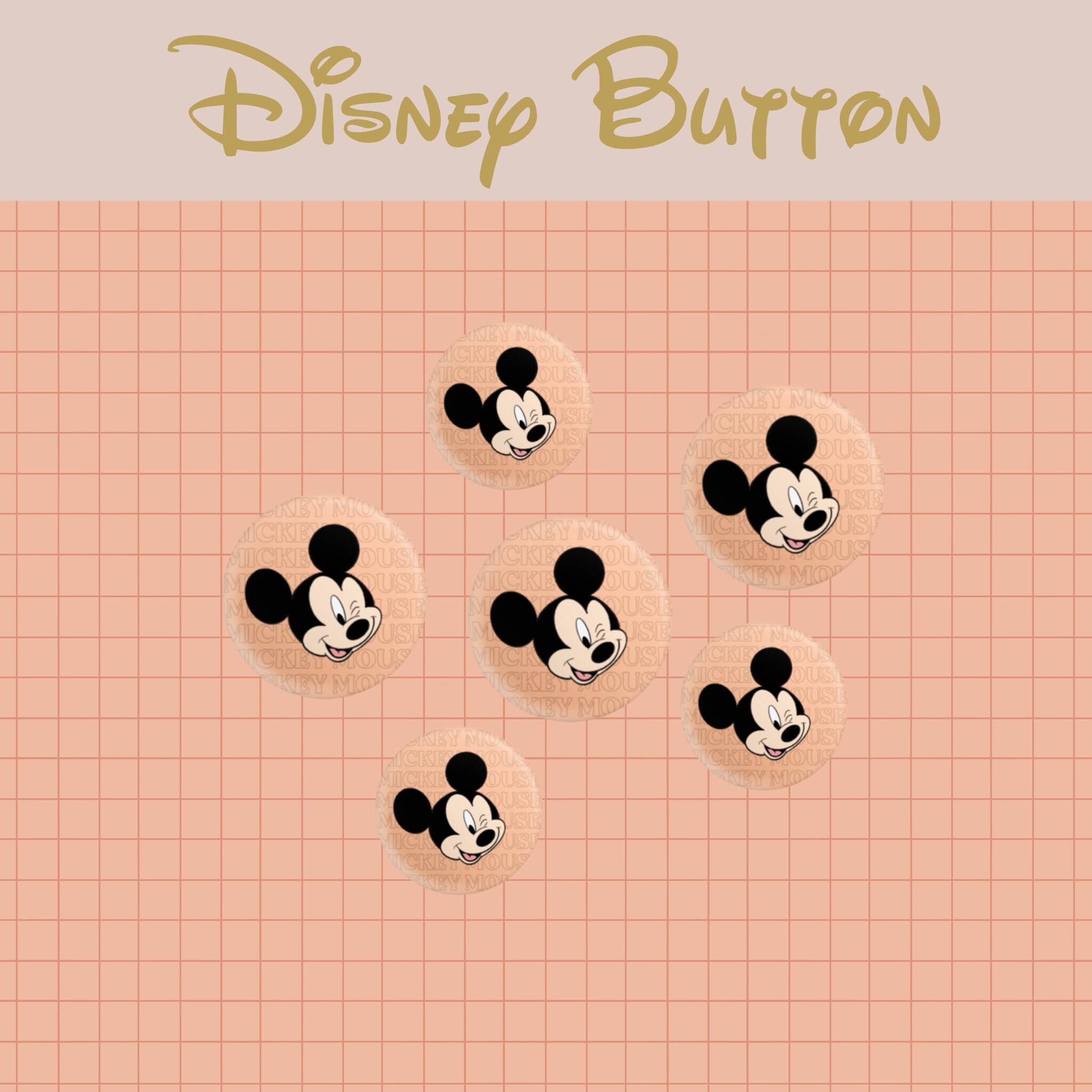 Mickey Mouse Button Etsy